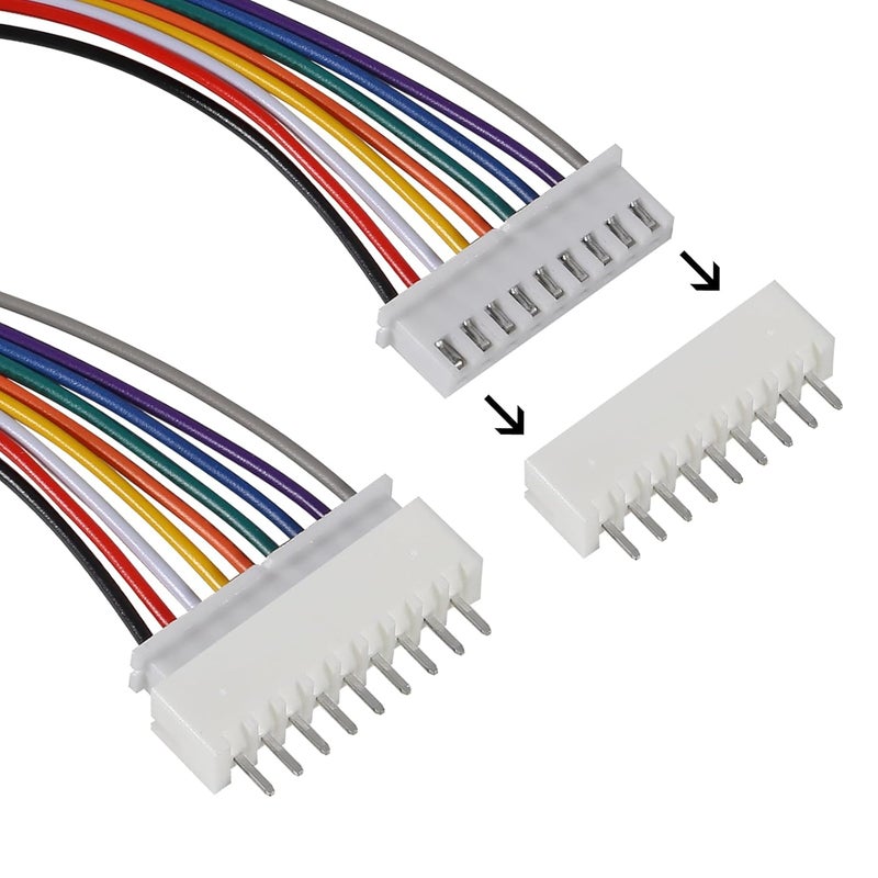 ACEIRMC 10Pairs JST-XH Connector Kit, XH 2.54mm 9 Pin Header Male and Female Connectors Plug Adapter with Flat Wire Cable 200mm 26AWG Compatible with JST XH (9P) - Image 4